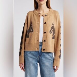 Boutique Intarsia Horse Cardigan, XL NWT
